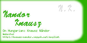 nandor knausz business card