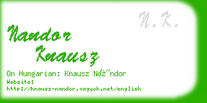 nandor knausz business card